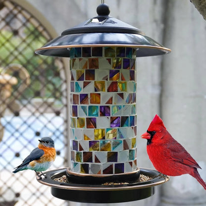 Rain-Proof Solar Bird Feeder with Easy-Refill Top