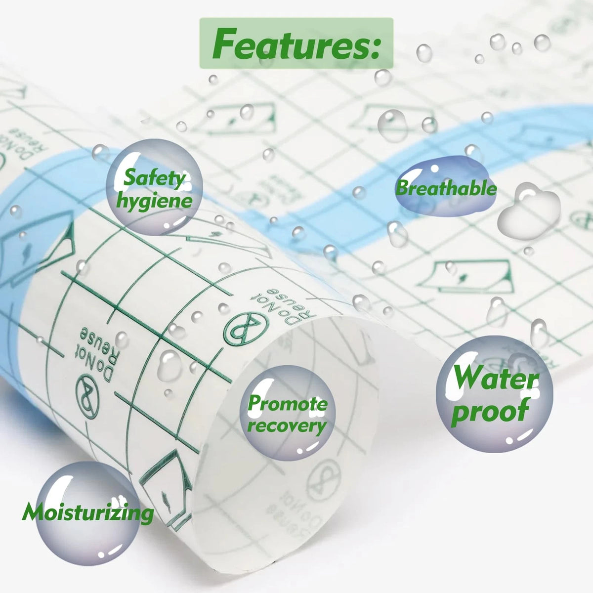 Tattoo Aftercare Bandage Roll 6" x 2 Yard - Waterproof Second Skin Cover