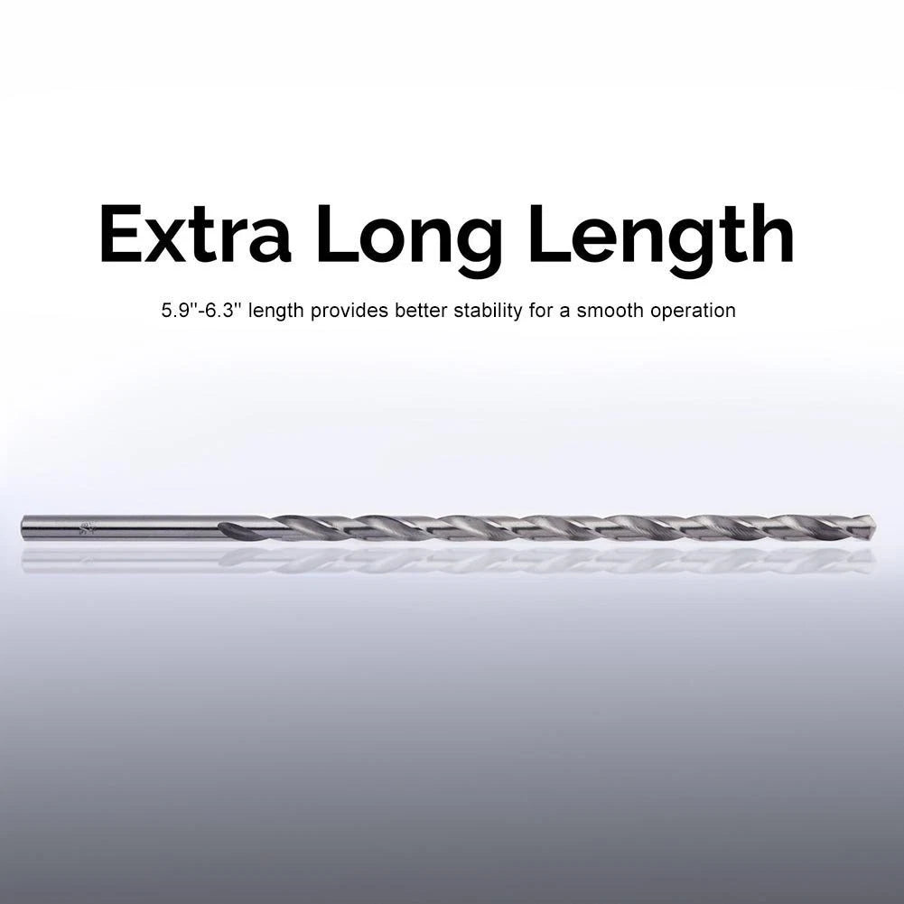 5PCS Extra Long High Speed Steel Drill Bit Set for