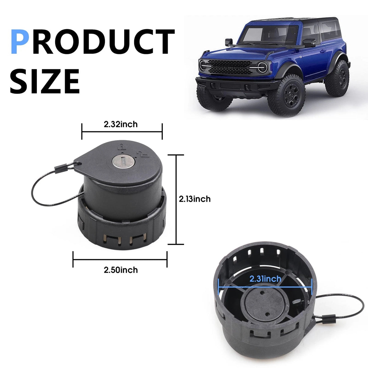 Locking Gas Cap with Key for Bronco