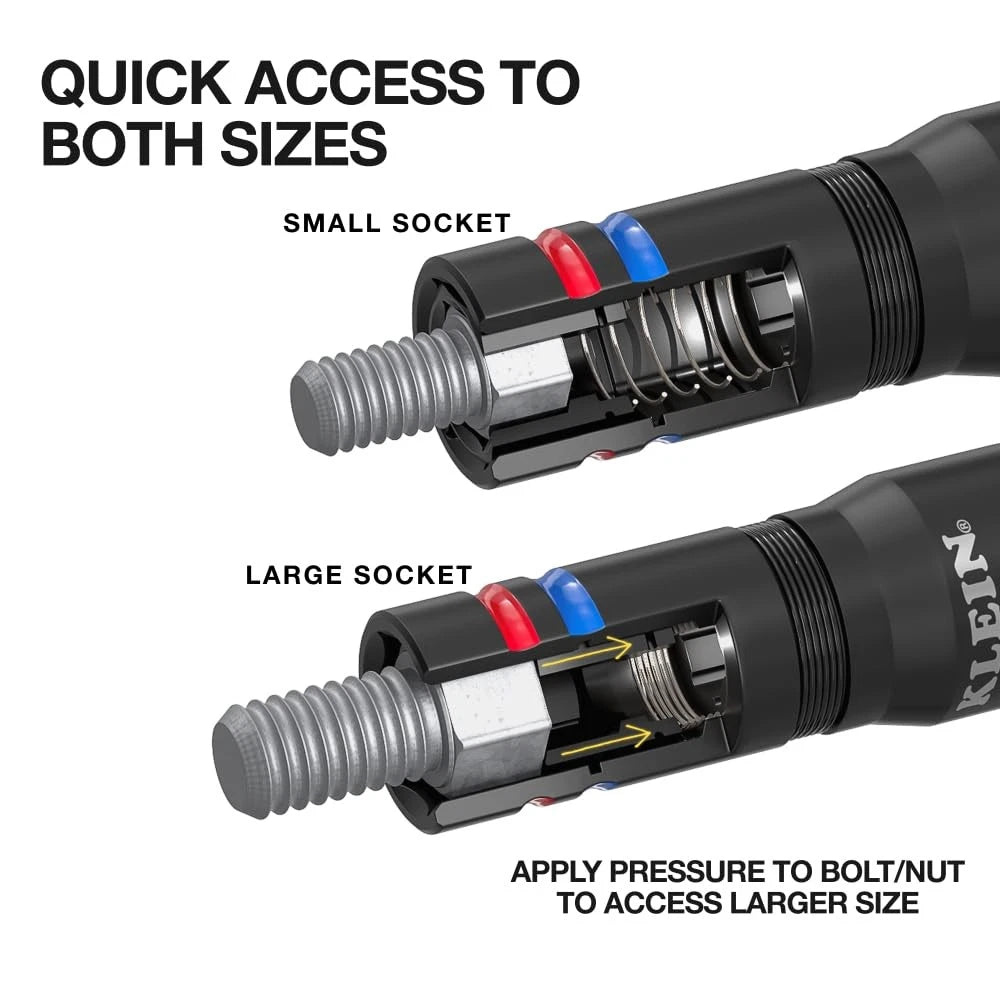 Klein Tools KNECT Quad Socket Set for Automotive (12 Sizes in 3 Sockets)