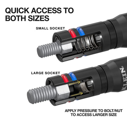 Klein Tools KNECT Quad Socket Set for Automotive (12 Sizes in 3 Sockets)