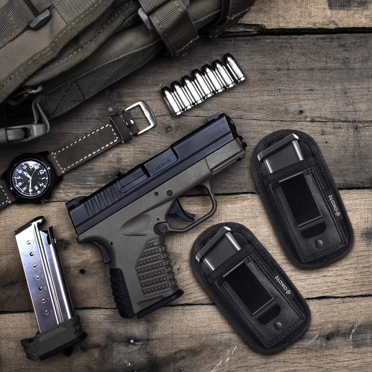2 Pack Universal Magazine Pouch for Concealed Carry 9mm .40