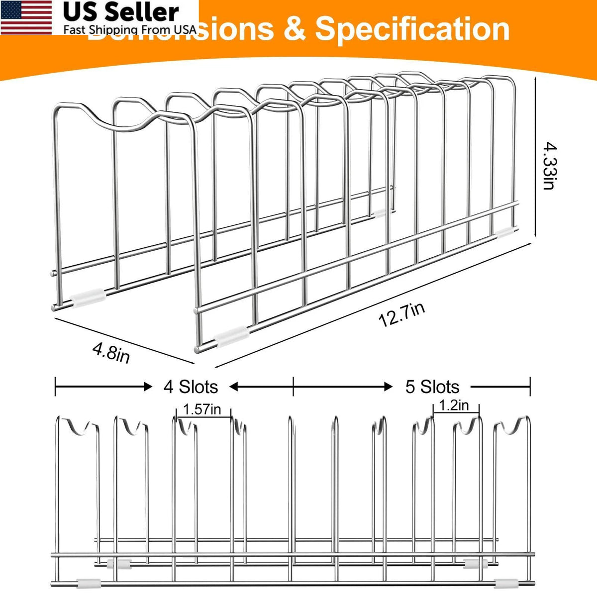 10-Tier Lid Organizer Rack for Pot Storage (1 Pack)