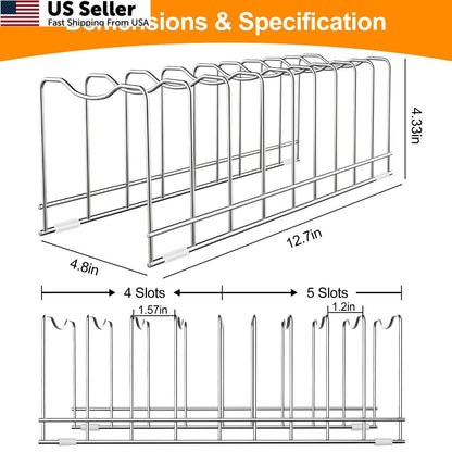 10-Tier Lid Organizer Rack for Pot Storage (1 Pack)