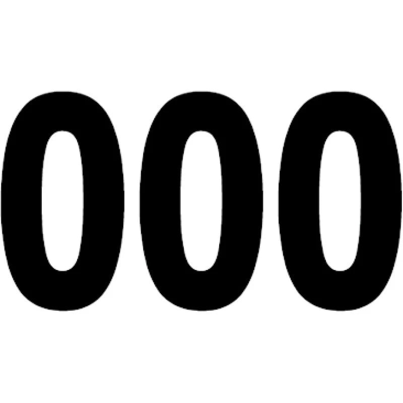 Pro Numbers Black for (02-4340)