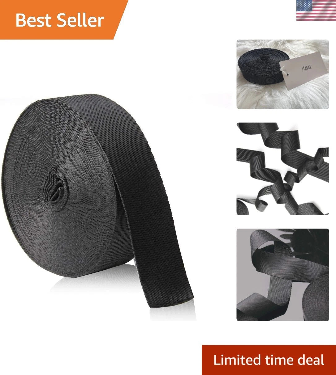 1 Inch Wide Nylon Webbing Strap - 10 Yards for DIY & Outdoor Use