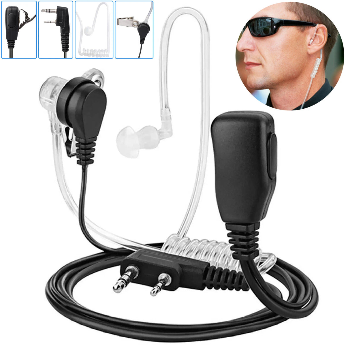 2X Earpiece Headset for BAOFENG/BAOJIE/WEIERWEI Radio