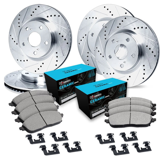 Set of 4 Brake Disc and Pad Kits for Saab 9-3 (2006–2011) WGWH2-65018