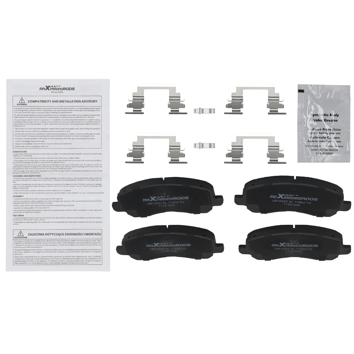 Front Brake Pad Set for Dodge Avenger 2008-2014, Caliber 2007-2012 D866