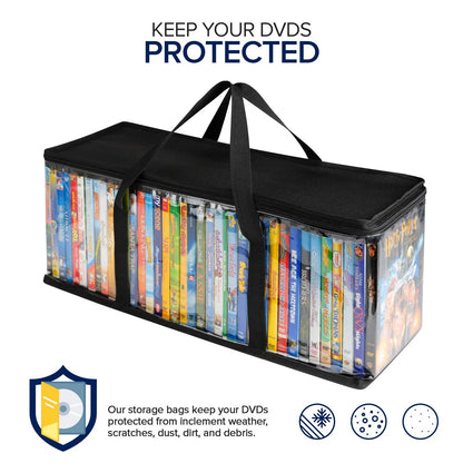 Set of 6 DVD Storage Bags for Media Organizer