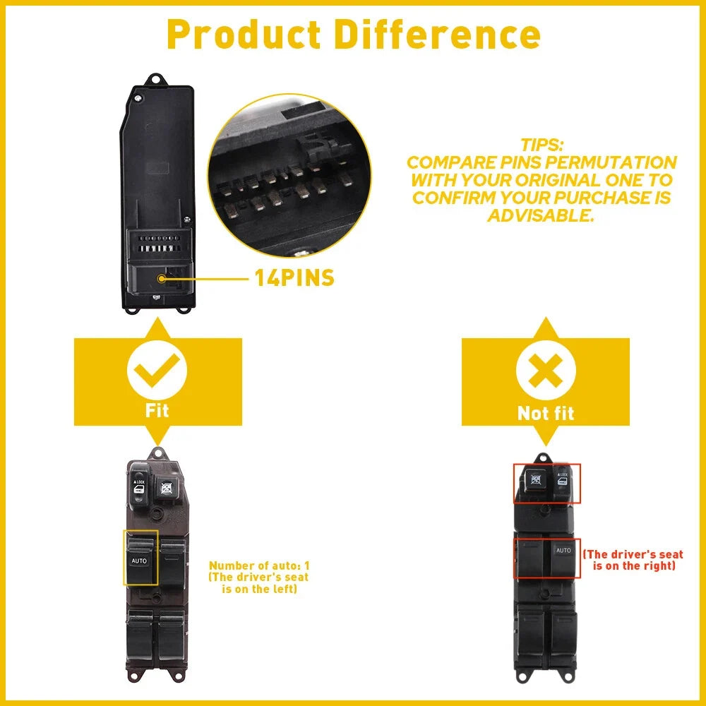 Master Window Switch for Toyota Matrix Corolla 2003-2008