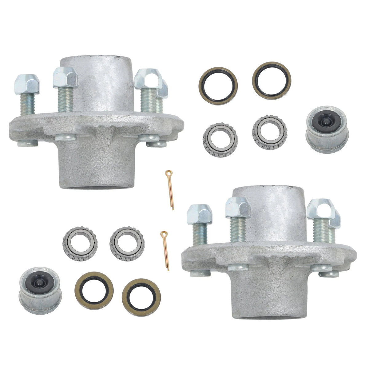 2 Sets Galvanized Trailer Hub Kit for 2000 lbs Spindle (BCK37092K)