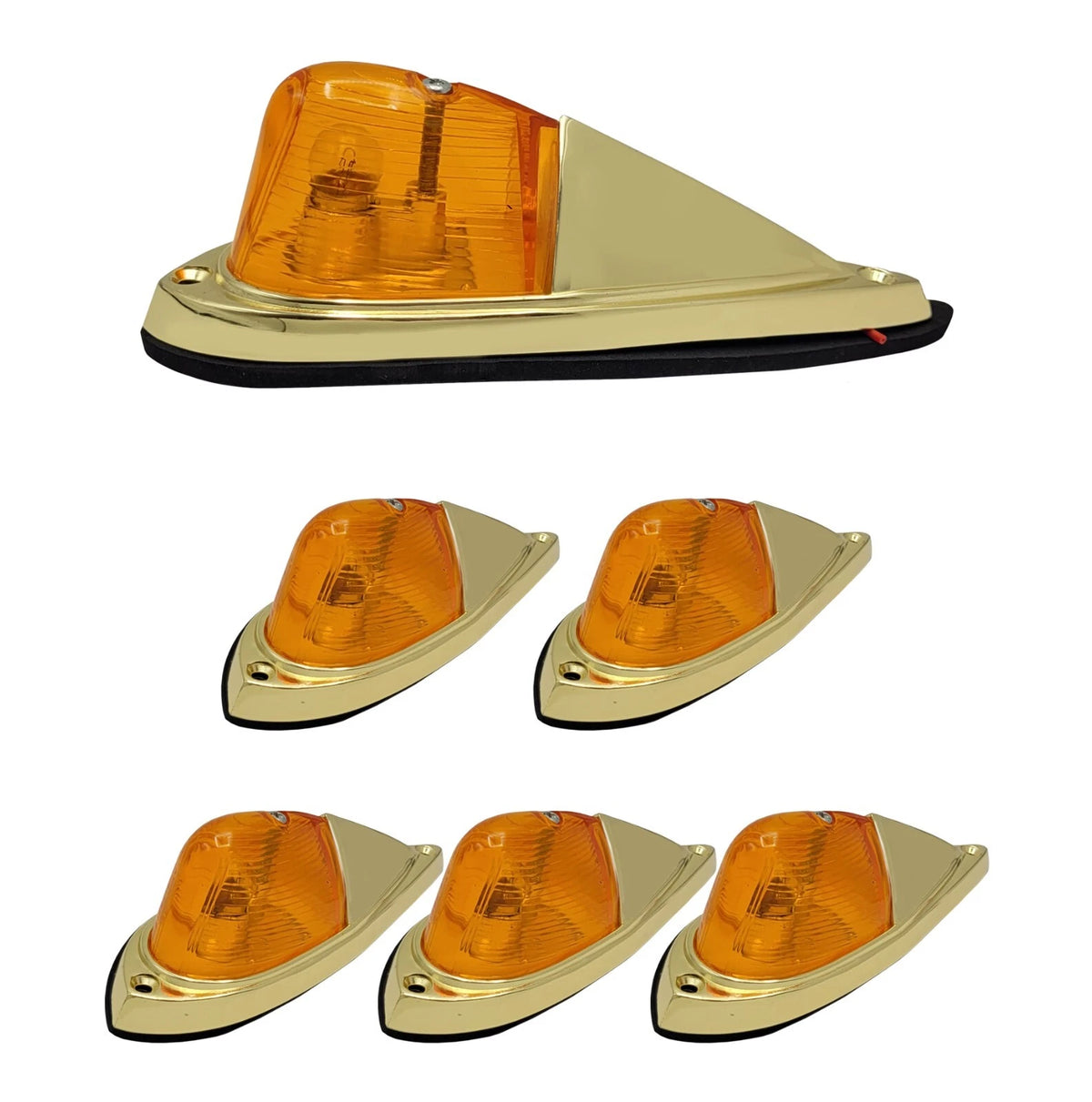5X Amber Cab Marker Teardrop for Kenworth/Peterbilt/Freightliner (1210A)