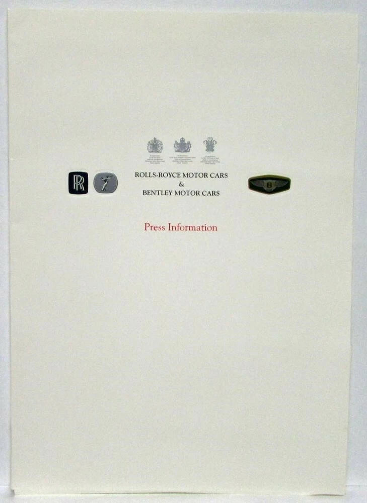 Press Kit for Rolls-Royce & Bentley Arnage (2000)