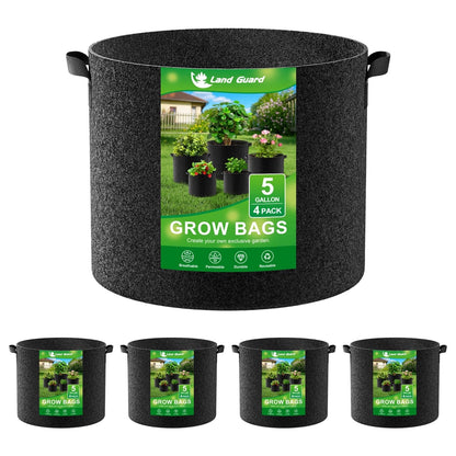 4-Pack 5 Gallon Fabric Grow Bags for Garden