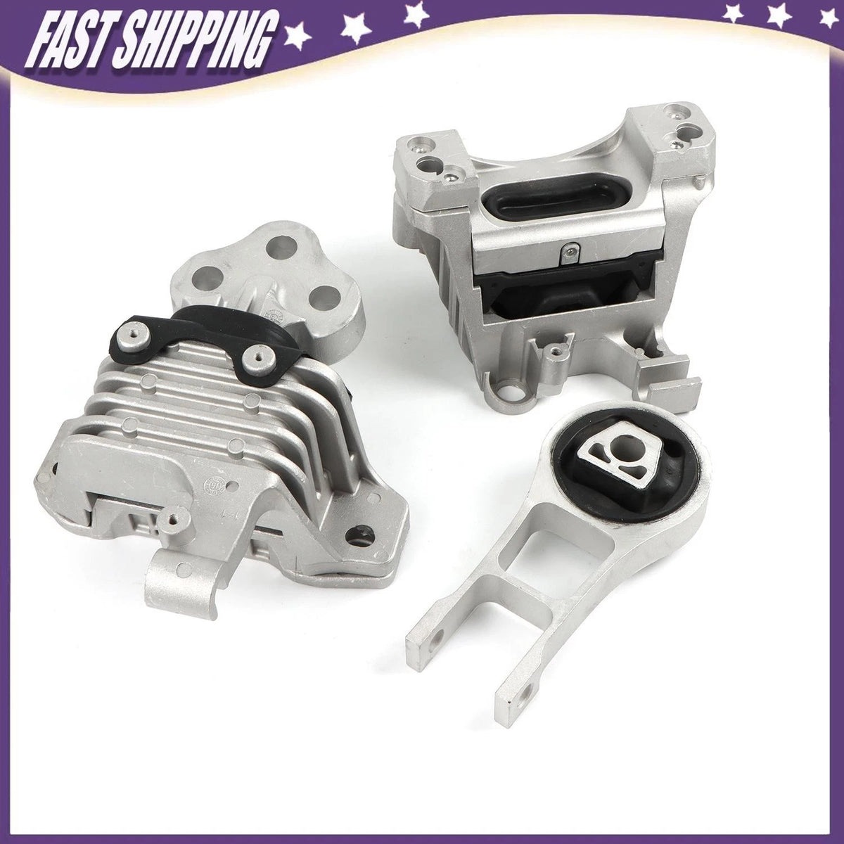 Set of 3 Engine Motor & Transmission Mounts for Chrysler 200 Jeep Cherokee (2011–2017) 4877788AF