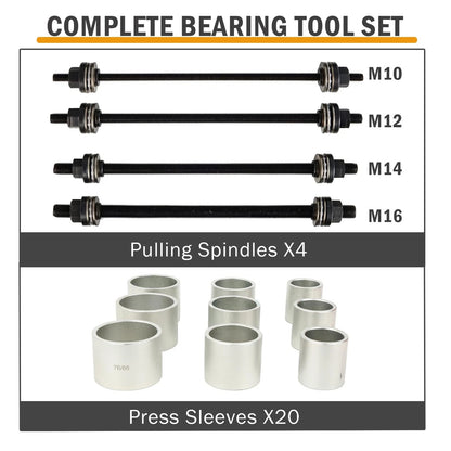 28PCS Press & Pull Sleeve Kit for Removing Bearings Bushes Seals