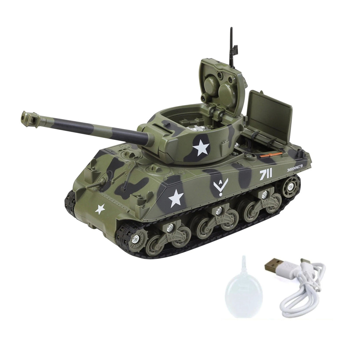 8.9in Diecast WWII USA M4 Sherman Tank Model Decor Gift