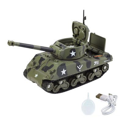 8.9in Diecast WWII USA M4 Sherman Tank Model Decor Gift