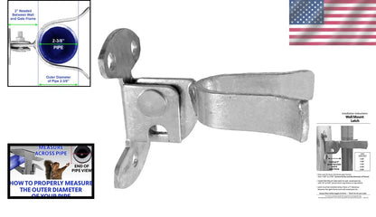 Wall Hook Fork Latch for 2-3/8" Chain Link Gates (2010–2023)