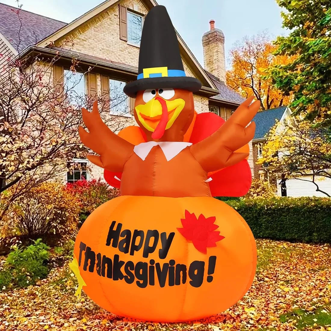 6 Ft Thanksgiving Turkey Inflatable Yard Decoration