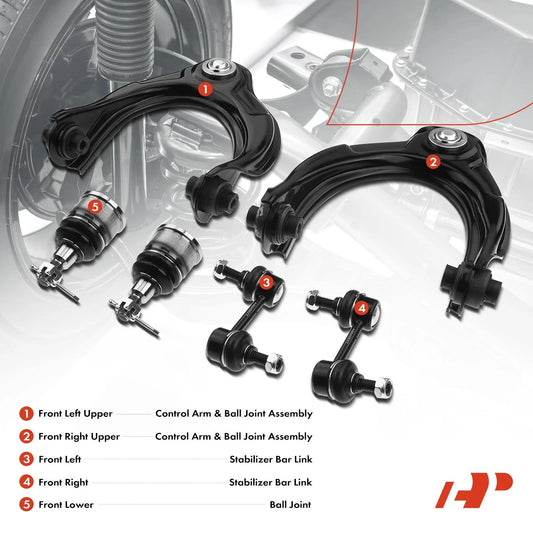 Set of 6 Front Upper Control Arms w/Ball Joint for Honda Accord (2018–2023)