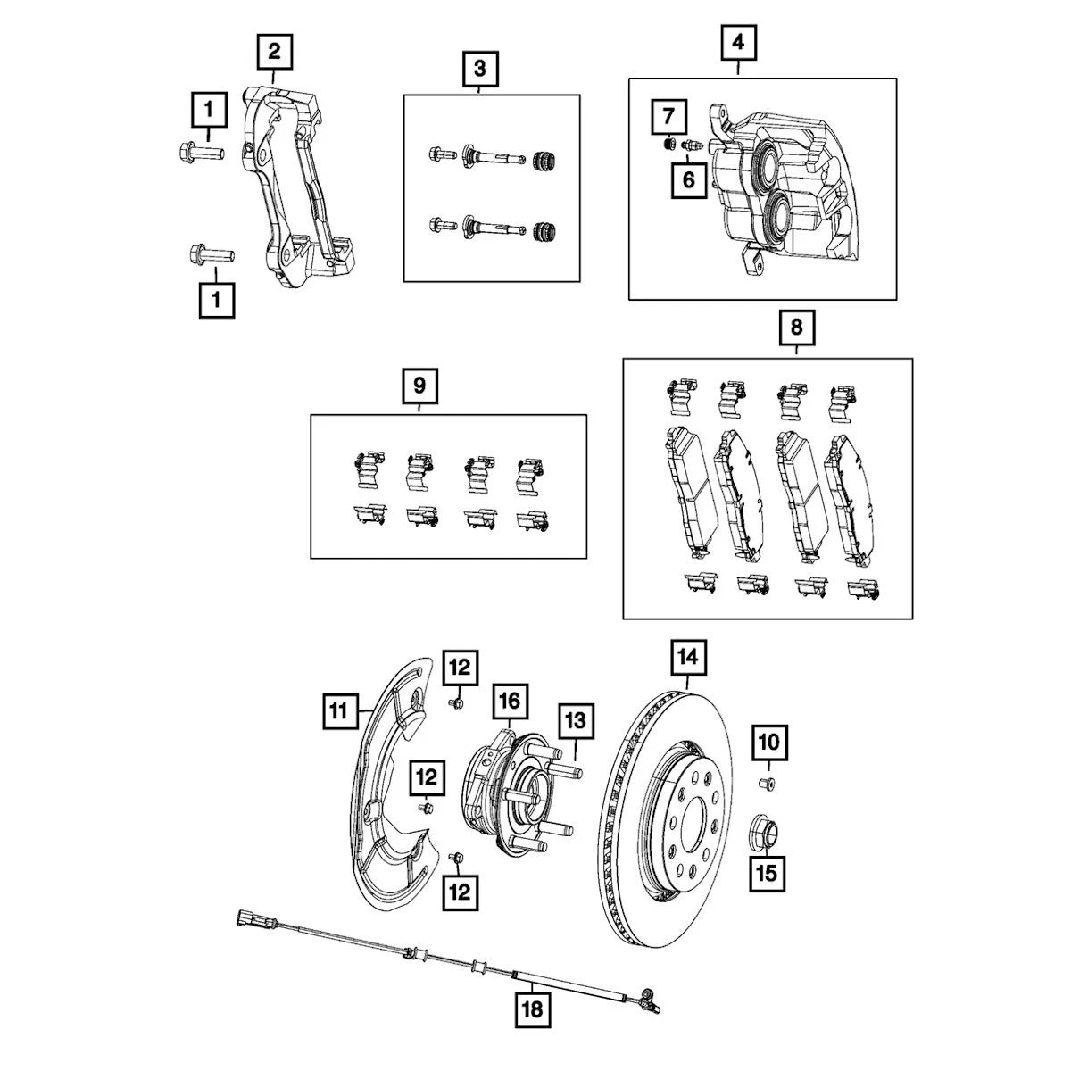 Rear Brake Disc for Jeep Gladiator Wrangler (2020–2023) 68564978AA