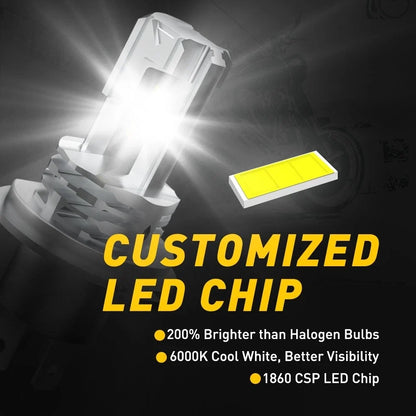 2X LED H4 9003 Motorcycle Headlight Bulbs - 6000K