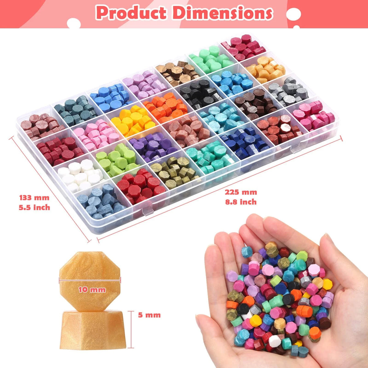 728pc Sealing Wax Beads Set for Letter Stamp (28 Colors)