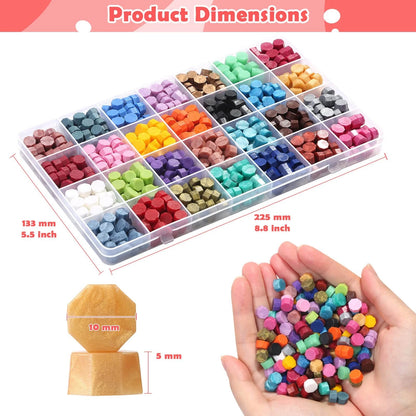 728pc Sealing Wax Beads Set for Letter Stamp (28 Colors)