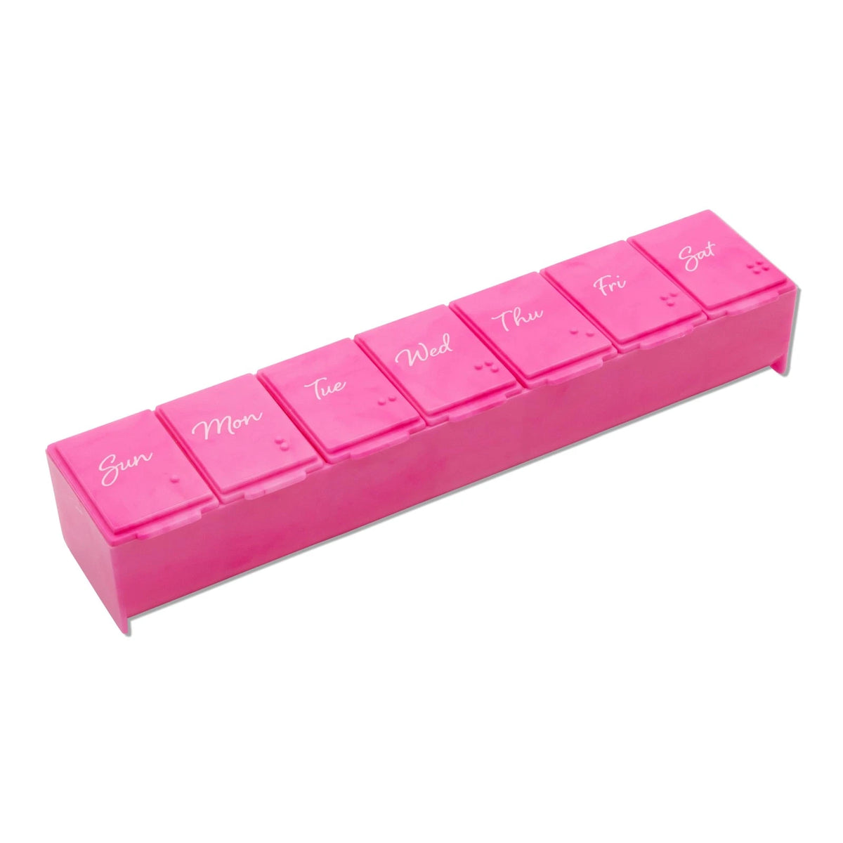 Weekly Pill Case for EZY DOSE (7-Day) - Large 6"x1.3"x0.9", Pink