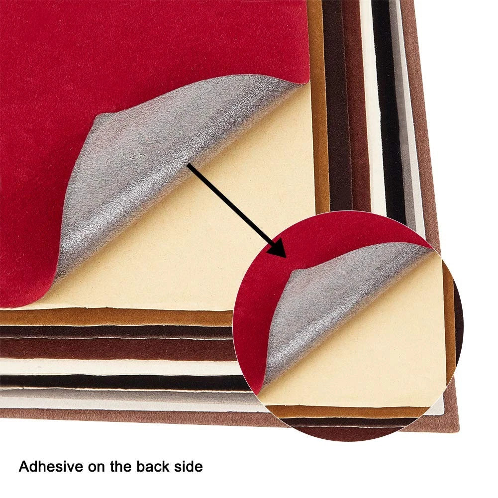 18PCS Velvet Fabric Adhesive Back Sheets A4 (8.3" x 11.7")