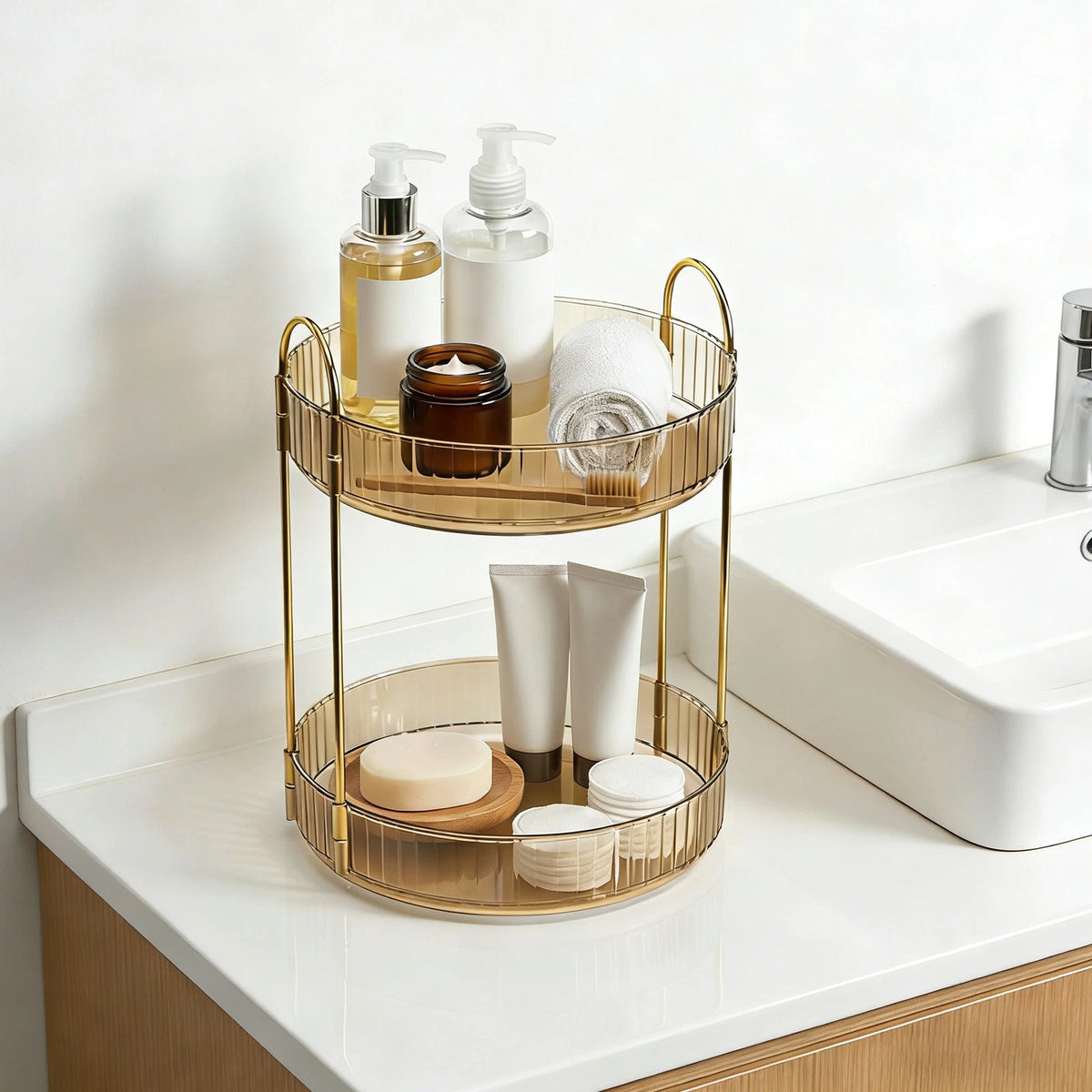 360-Degree Rotating Makeup Organizer for Vanity