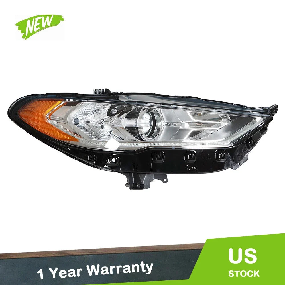 Passenger Right Side Chrome Headlight for 2017-2019 Ford Fusion