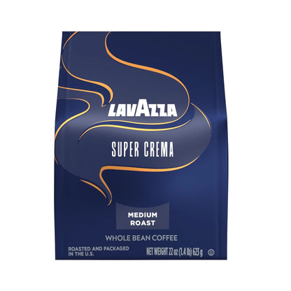 Lavazza Super Crema Whole Bean Coffee Medium Espresso Roast 22 oz Bag