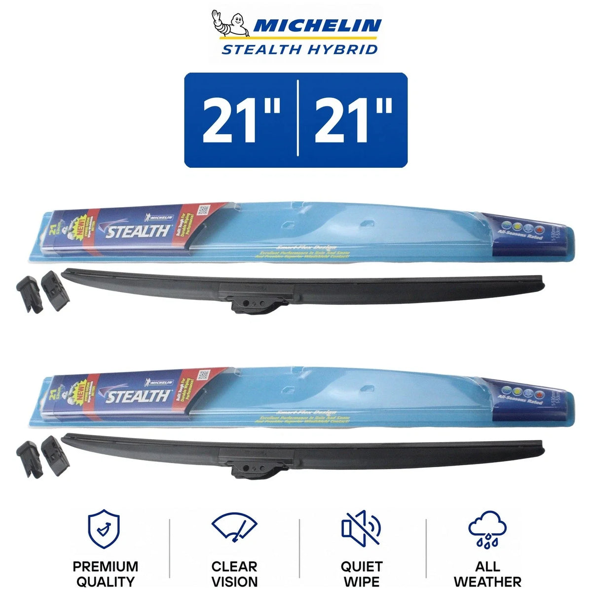 Michelin Stealth Wiper Blades Set of 2 for Audi (1984–2003)