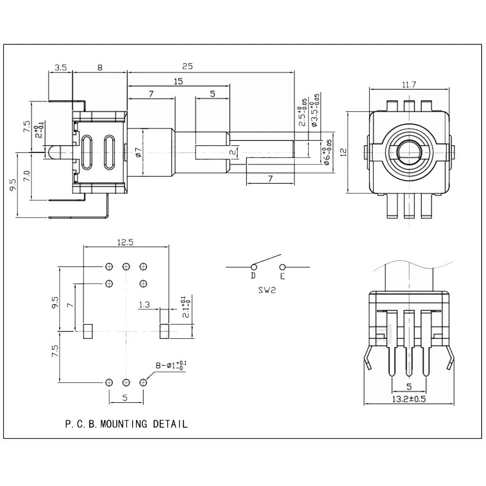 4X Dual Axis Encoder with Switch 30 Positioning Number 15 Pulse