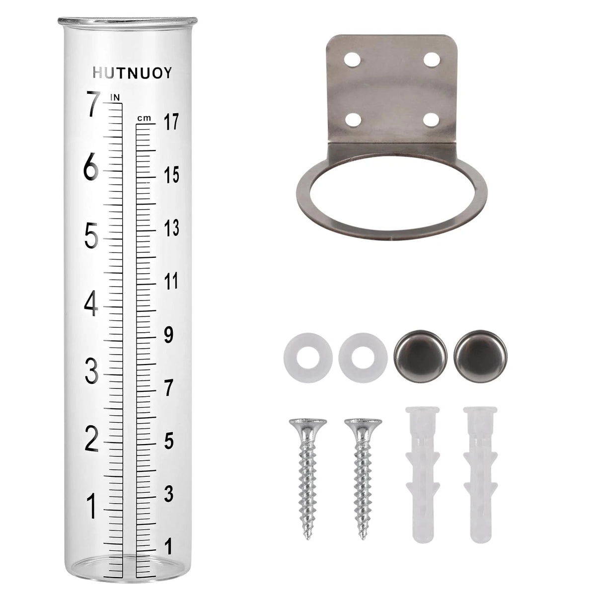 7" Capacity Rain Gauge with Stainless Steel Fence Mounting Bracket