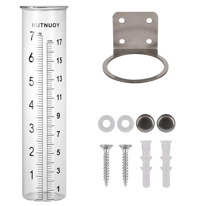 7" Capacity Rain Gauge with Stainless Steel Fence Mounting Bracket