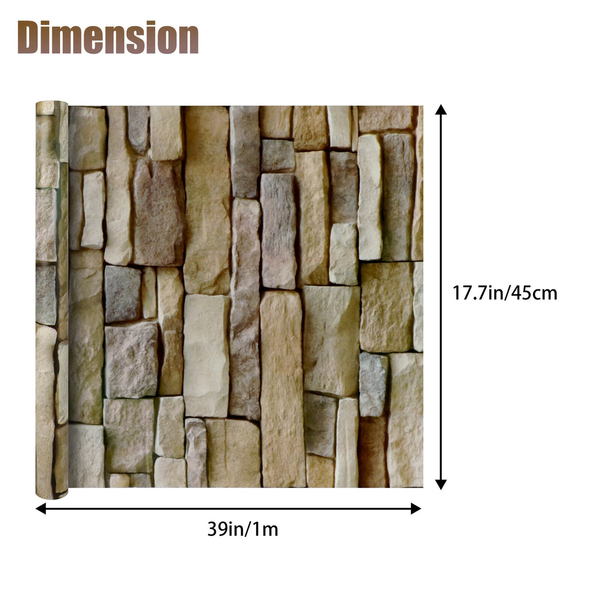 3D Stone Wallpaper Background for DIY Projects (1M/10M Roll)