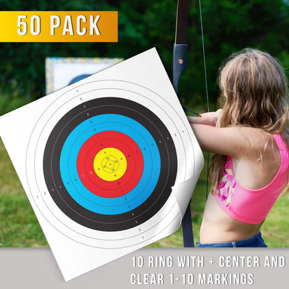 30 Pack Archery Target Paper 40x40CM 10-Ring for Indoor Use