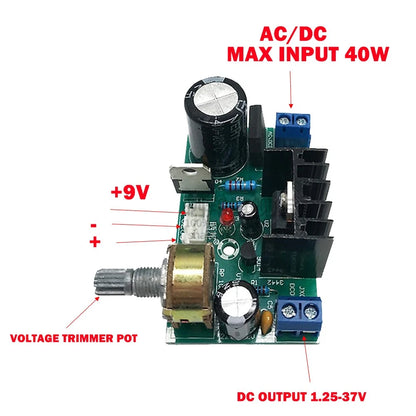 2X LM317 Adjustable Voltage Regulators for AC/DC to 5V 12V 24V