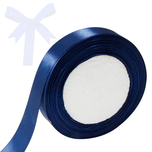 1 Inch Navy Blue Satin Ribbon for Wedding Bouquets (25 Yards)