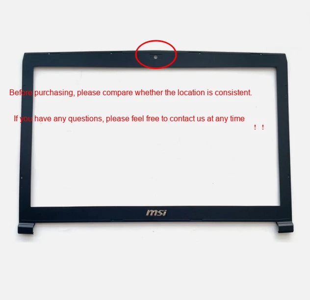 LCD Back Cover + Front Bezel for MSI GL72 GP72 (MS-1795 MS-1796 MS-1799 MS-179B)