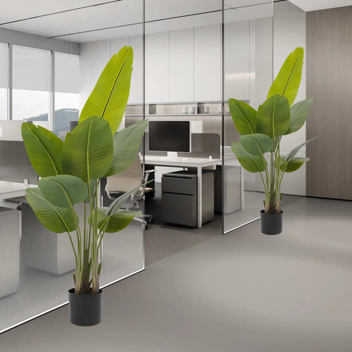2Pcs Artificial Palm Plants for Indoor/Outdoor Decoration