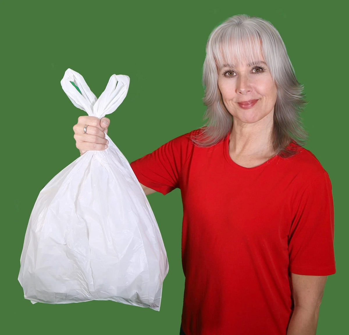 24 Pack 3 Gallon Trash Bags with Handle Tie for Small Waste Bins