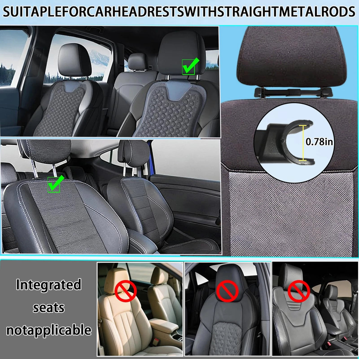 Telescopic Adjustable Headrest Tablet Holder for Car