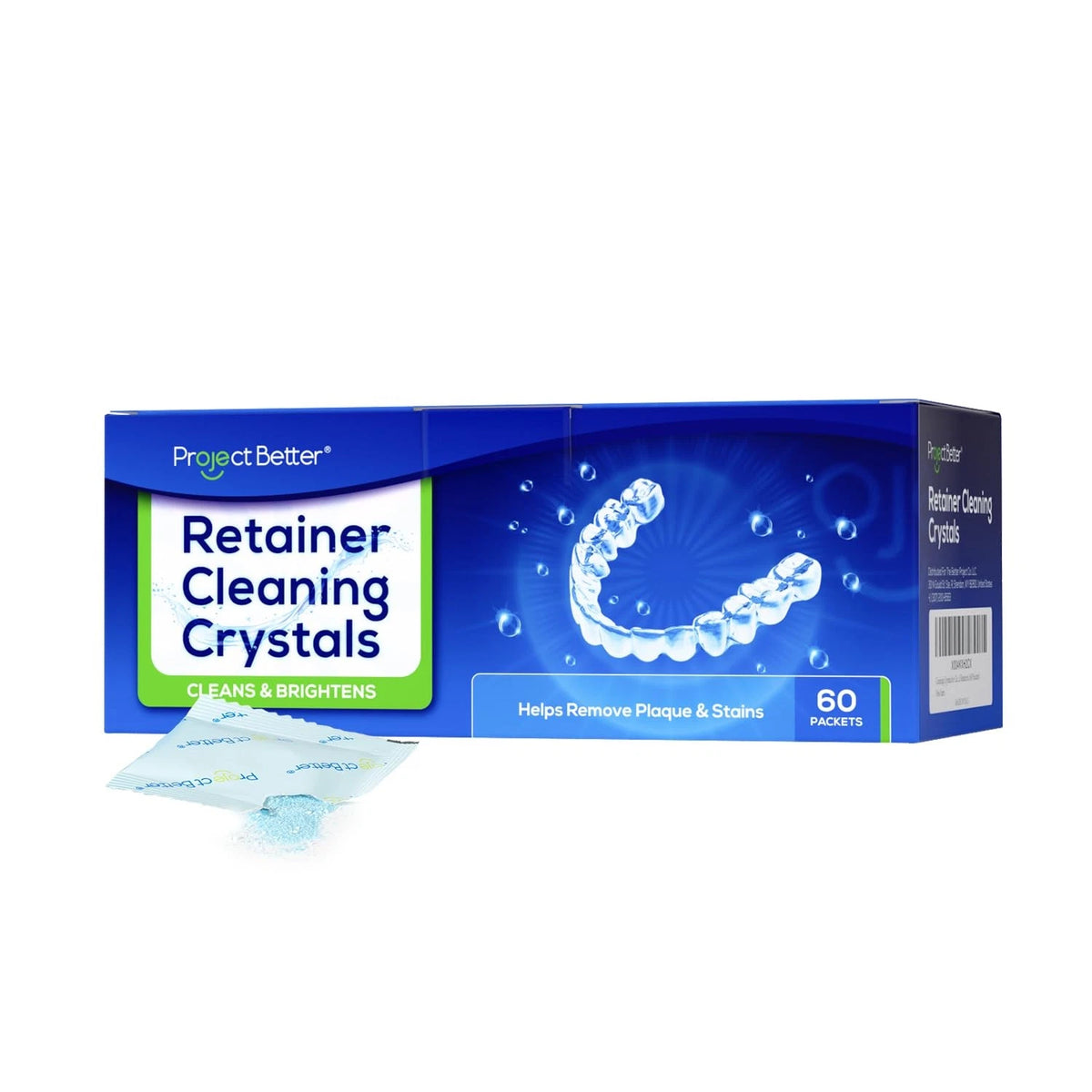 60 Packets Cleaning Crystals for Clear Dentures and Retainers
