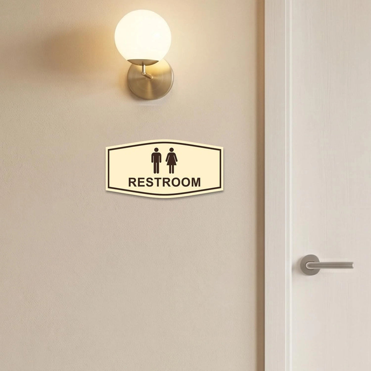 Restroom Sign for Unisex (Brushed Gold)